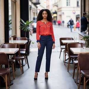 NEW, Style & Co. - Coral Red Dragonfly Blouse - Size Large